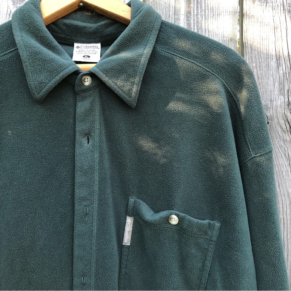Columbia green fleece button down